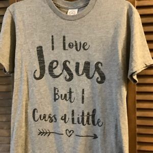 I LOVE JESUS but I cuss a little T-shirt